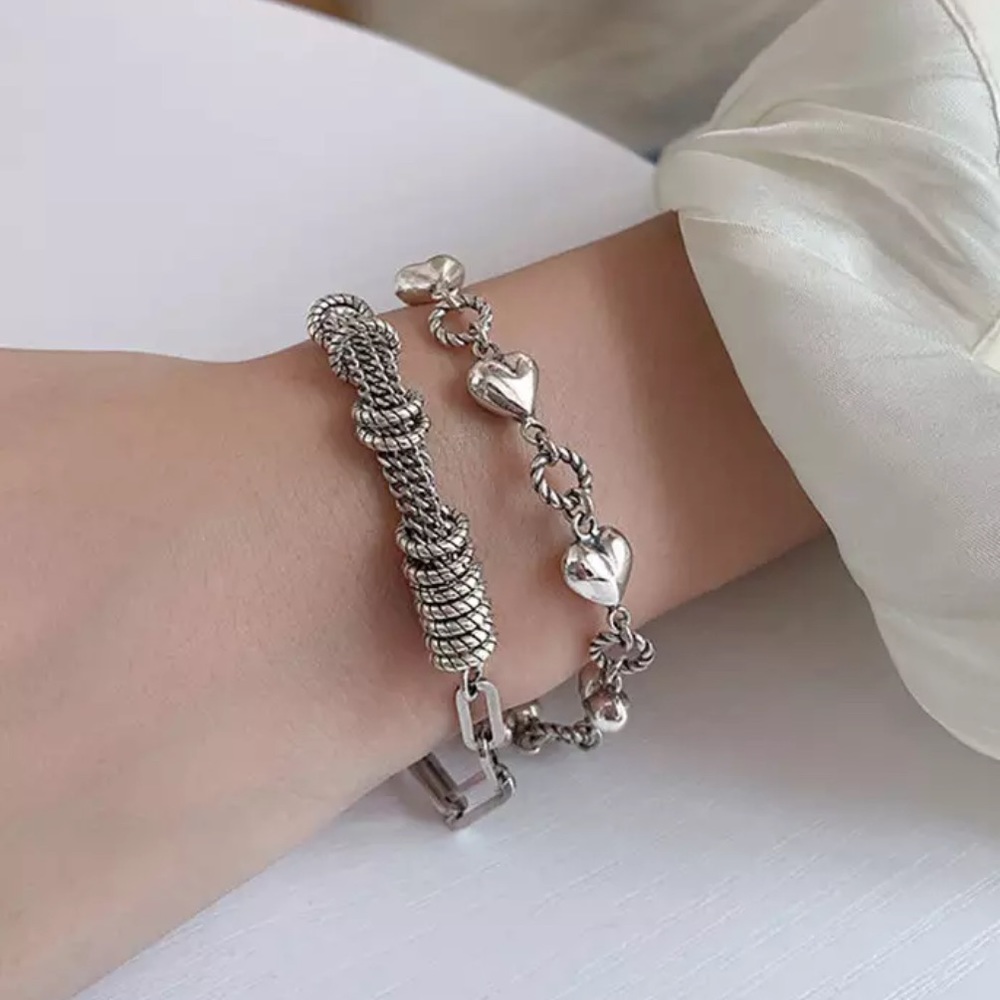 NEW HEART 925 STERLING SILVER BRACELET